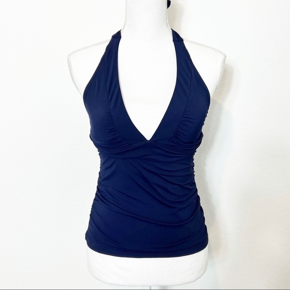 ATHLETA V-NECK BLUE SWIMMING WOMEN TANKINI XST - Picture 1 of 6